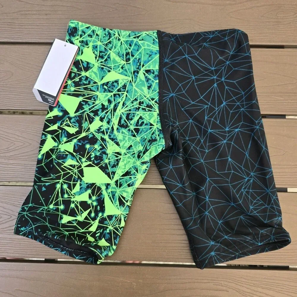 TYR Youth Boy's Durafast Elite Orion Green Allover Jammer Sz 24 NEW